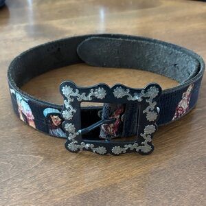Cowgirl themed Black and Silver Women's Belt
